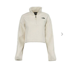 NEW The North Face TNF Cropped Fleece 1/4 Zip Jacket - MEDIUM - vintage white -M